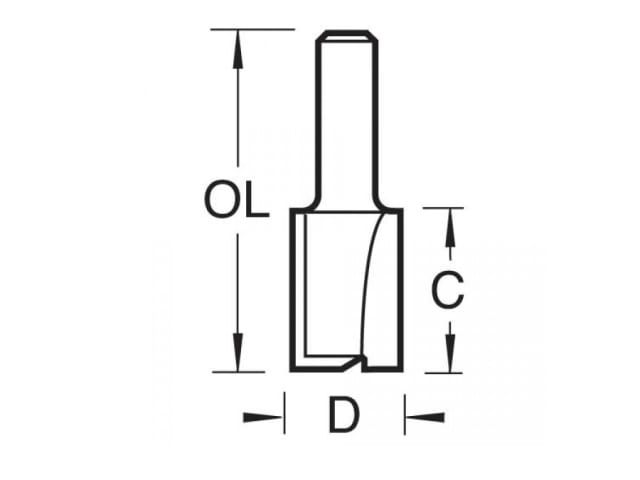 3/4 x 1/2 TCT Two Flute Cutter 8.0 x 19mm TRE3412TC - Image 2