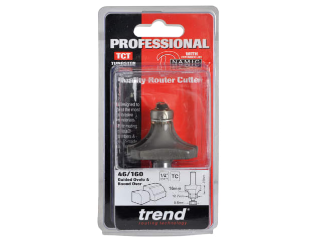 46/160 x 1/2 TCT Bearing Guided Ovolo & Round Over 16mm Radius TRE4616012TC - Image 5