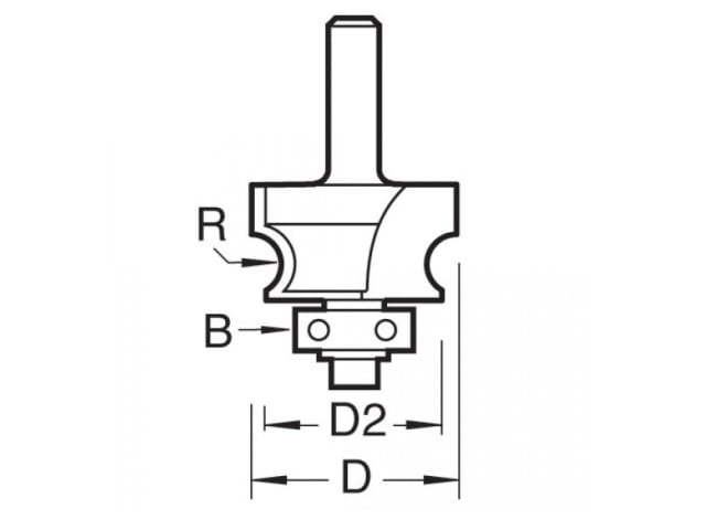 9/71 x 1/4 TCT Bearing Guided Corner Bead Cutter 3.2 Radius TRE97114TC - Image 2