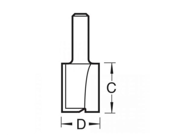 C014 x 1/4 TCT Two Flute Cutter 9.5 x 25.4mm TREC01414TC - Image 2