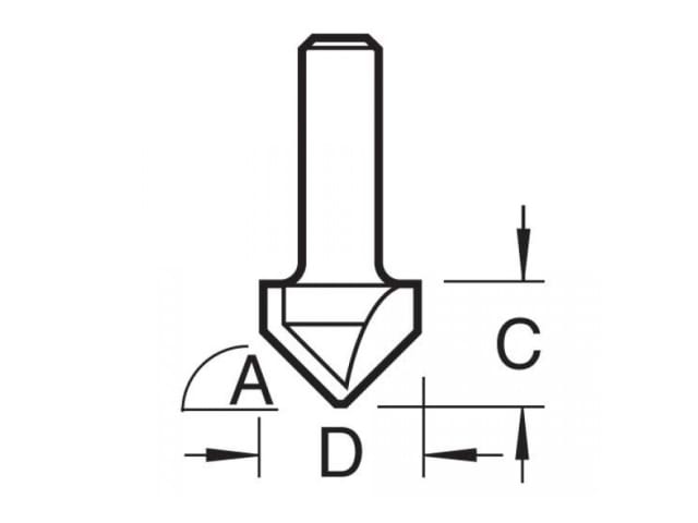 C044 x 1/4 TCT Chamfer V-Groove 45° 6.0 x 12.7mm TREC04414TC - Image 2