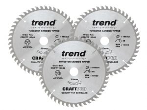 CraftPro Panel Trim Saw Blade 165 x 20mm x 48T (Pack 3) TREPT1653P