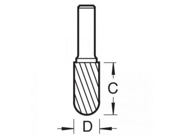 S49/3 x 6mm STC Solid Carbide Bullnose Burr 10 x 20mm TRES4936STC - Image 3