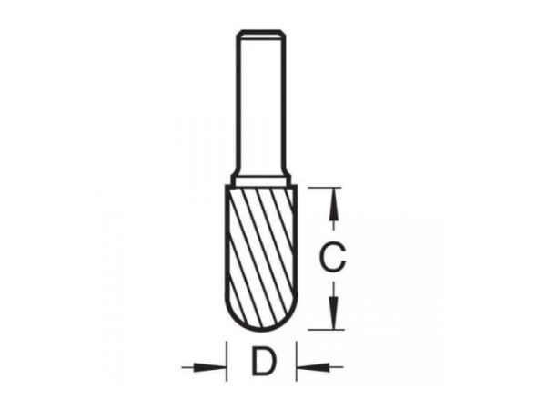 S49/3 x 6mm STC Solid Carbide Bullnose Burr 10 x 20mm TRES4936STC - Image 2