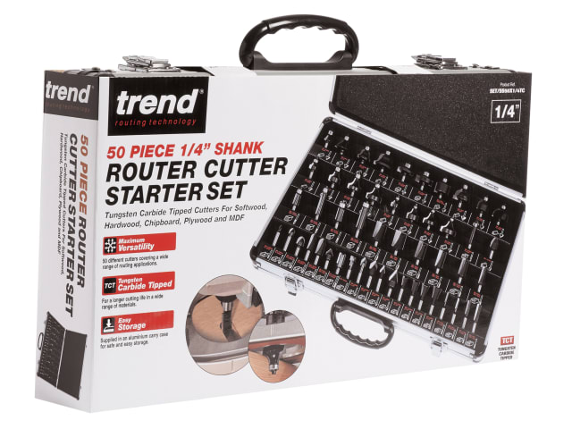 1/4in TCT Router Bit Starter Set - 50 Piece TRESET50PC14 - Image 3