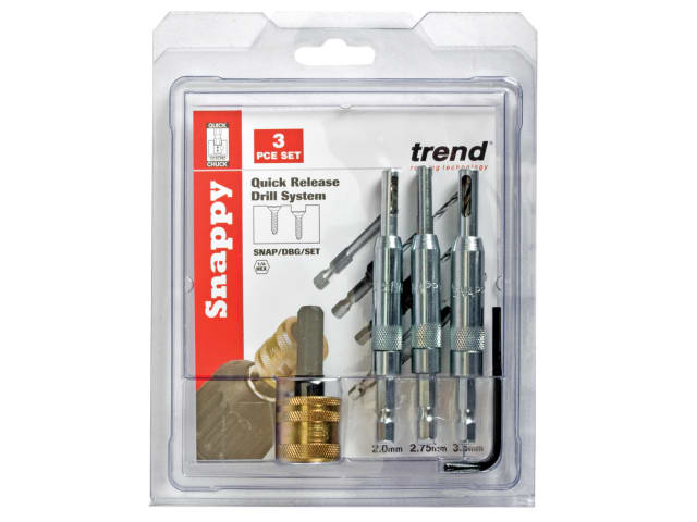 SNAP/DBG/SET Drill Bit Guide Set with Quick Chuck - 5/64in 7/64in & 9/64in TRESNAPDBGS