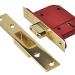 StrongBOLT 2100S BS 5 Lever Mortice Deadlock 68mm 2.5in Satin Brass Box UNNJ2100SP25