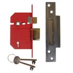 StrongBOLT 2200S BS 5 Lever Mortice Sashlock Satin Chrome 68mm Box UNNJ2200SC25