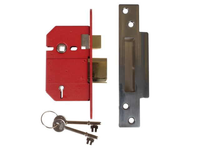 StrongBOLT 2200S BS 5 Lever Mortice Sashlock Satin Chrome 68mm Box UNNJ2200SC25