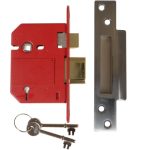 StrongBOLT 2200S BS 5 Lever Mortice Sashlock Satin Chrome 81mm Visi UNNY2200SC30