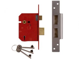 2234E 5 Lever BS Mortice Sashlock Plated Brass Finish 67mm 2.5in Box UNNJ2234EP25