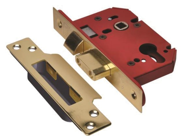 StrongBOLT 22EU EUS-PB-3.0 Euro Sashlock Plated Brass 81mm 3in UNNJL22EPB30