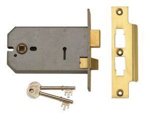 2077-6 3 Lever Horizontal Mortice Lock Polished Brass 149mm UNNY2077PL6