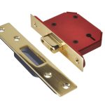 StrongBOLT 2103S 3 Lever Mortice Deadlock Polished Brass 68mm 2.5in Visi UNNY2103PB25
