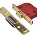 StrongBOLT 2103S 3 Lever Mortice Deadlock Polished Brass 81mm 3in Visi UNNY2103PB30