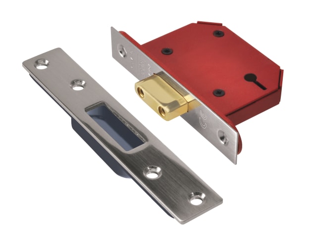 StrongBOLT 2103S 3 Lever Mortice Deadlock Stainless Steel 68mm 2.5in Visi UNNY2103SS25