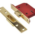 StrongBOLT 2105S Polished Brass 5 Lever Mortice Deadlock Visi 81mm 3in UNNY2105PB30