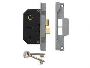 2242 2 Lever Mortice Rebated Sashlock Silver Enamel 65.5mm 2.5in Visi UNNY2242SE25