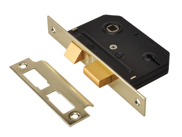 ES-SL Essentials 3 Lever Mortice Sashlock Polished Brass 65mm 2.5in Visi UNNYESSLPB25