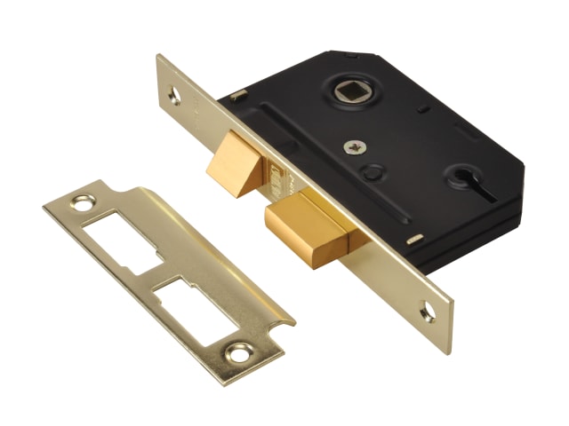 ES-SL Essentials 3 Lever Mortice Sashlock Polished Brass 79mm 3in Visi UNNYESSLPB30