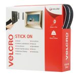 VELCRO® Brand Stick On Tape 20mm x 10m Black VEL60220