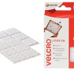 VELCRO® Brand Stick On Squares 25mm White (Pack 24) VEL60235