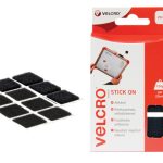 VELCRO® Brand Stick On Squares 25mm Black (Pack 24) VEL60236