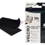 VELCRO® Brand Heavy-Duty Stick On Strips (2) 50 x 100mm Black VEL60239