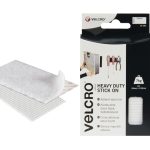 VELCRO® Brand Heavy-Duty Stick On Strips (2) 50 x100mm White VEL60240