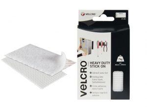 VELCRO® Brand Heavy-Duty Stick On Strips (2) 50 x100mm White VEL60240