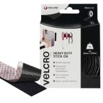 VELCRO® Brand Heavy-Duty Stick On Tape 50mm x 1m Black VEL60241