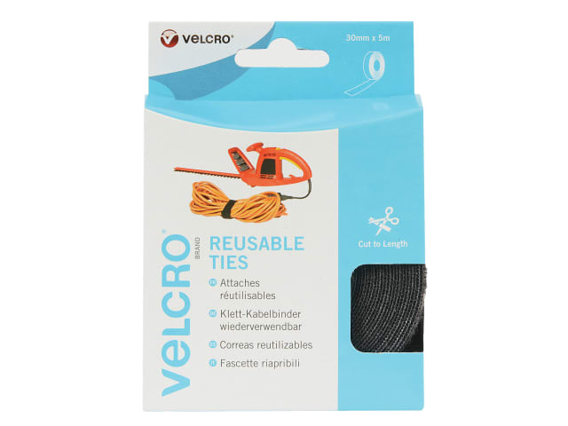 VELCRO® Brand ONE-WRAP® Reusable Ties 30mm x 5m Black VEL60254 - Image 2