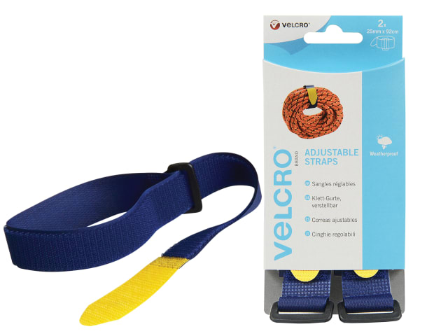 VELCRO® Brand Adjustable Straps(2) 25mm x 92cm Blue VEL60327