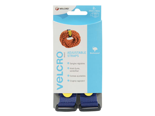 VELCRO® Brand Adjustable Straps(2) 25mm x 92cm Blue VEL60327 - Image 2