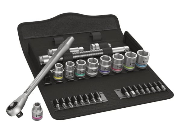 8100 SB 7 Zyklop Metal Push Ratchet & Socket Set of 29 Metric 3/8in Drive WER004047