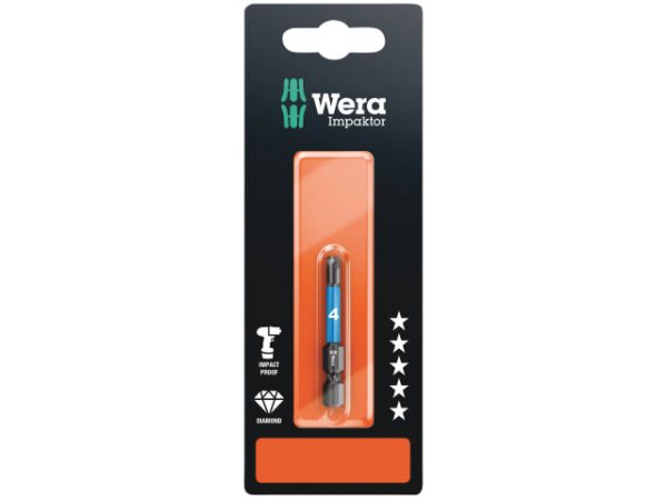 840/4 Impaktor Insert Bit Hex-Plus 4mm x 50mm Carded WER073944 - Image 2