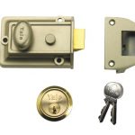 P77 Traditional Nightlatch 60mm Backset Nickel Brass Finish Box YAL77ENBPB