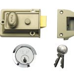 P77 Traditional Nightlatch 60mm Backset Nickel Brass Finish SC Cylinder Box YAL77ENBSC