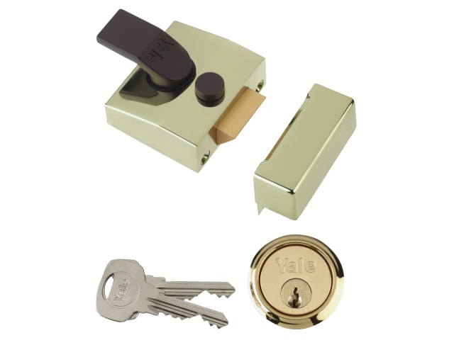 85 Deadlocking Nightlatch 40mm Backset Brasslux Finish Box YAL85BLXPL