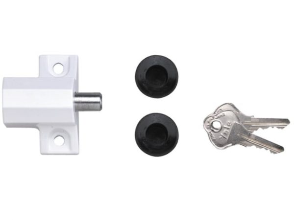 P114 Patio Door Lock White Finish Visi-pack YALP114WE