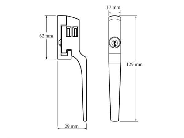 P115WE Lockable Window Handle White Finish YALP115WE - Image 2