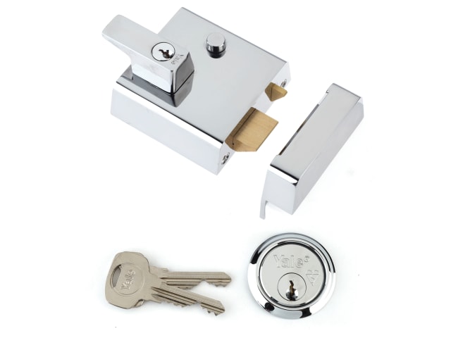 P1 Double Security Nightlatch 60mm Backset Chrome Finish Visi YALP1CHNL