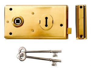 P401 Rim Lock Polished Brass Finish 138 x 76mm Visi YALP401PB