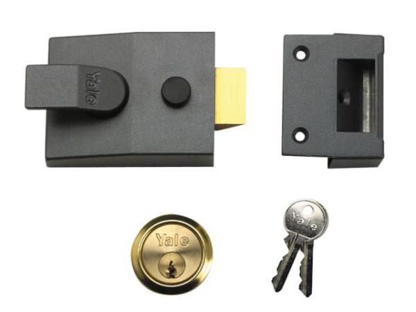 P89 Deadlock Nightlatch 60mm Backset DMG Finish Visi YALP89DMGPB