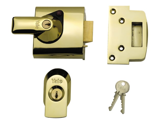 BS1 Nightlatch British Standard Lock 60mm Backset Brasslux Finish Visi YALPBS1BLX