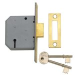 PM322 3 Lever Mortice Deadlock Polished Brass 65mm 2.5in YALPM322PB25