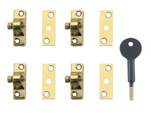 8K118 Economy Window Lock Electro Brass Finish Pack of 4 Visi YALV8K1184EB