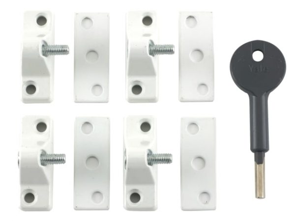 8K118 Economy Window Lock White Finish Pack of 4 Visi YALV8K1184WE