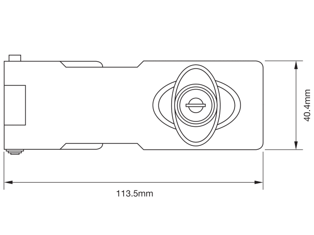 Y116/115 Locking Hasp Chrome Plated 116mm YALY116115 - Image 3