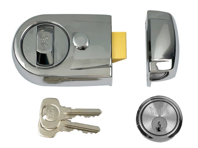 Y3 Nightlatch Modern 60mm Backset Polished Chrome Finish Visi YALY3CHCH60